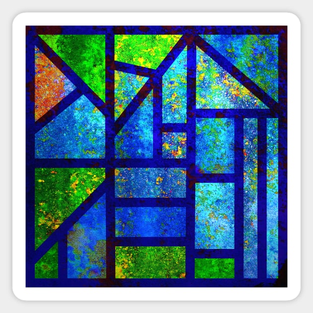 Art Deco Colorful Stained Glass Mosaic Sticker by oknoki
